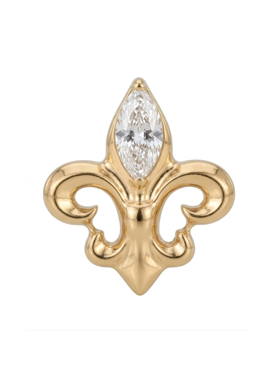 Titan Piercing Aufsatz Fleur-de-Lis mit Kristall