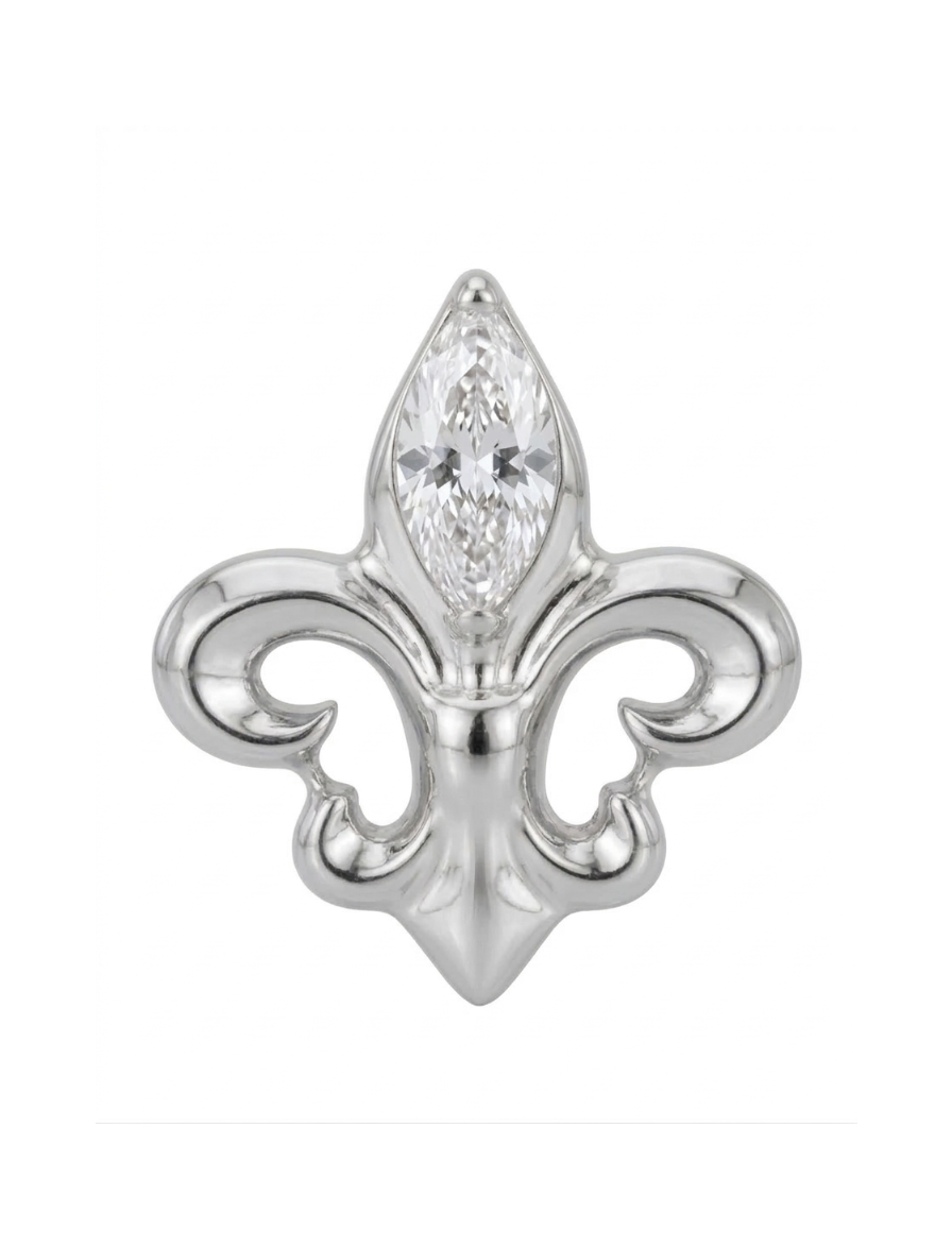 Titan Piercing Aufsatz Fleur-de-Lis mit Kristall