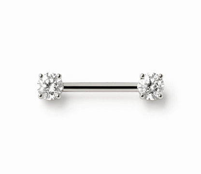 Brustwarzen Barbell mit Kristallen Innengewinde