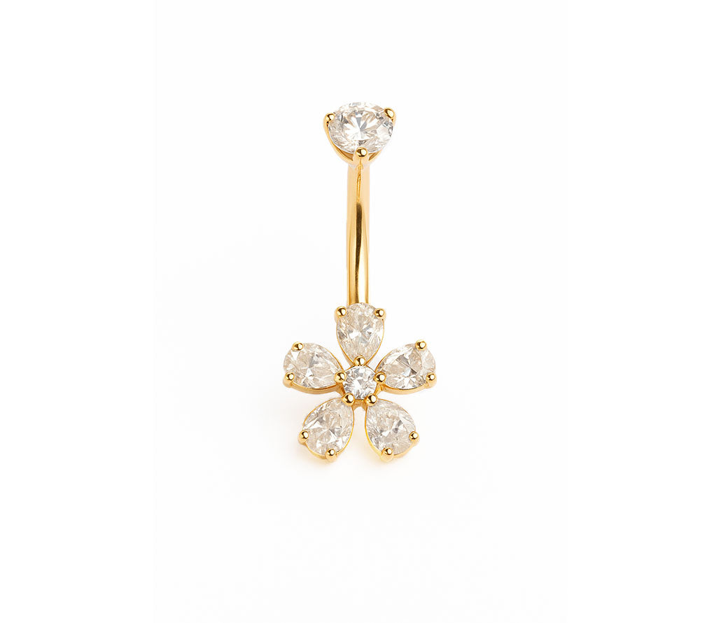 Titan-Bauchnabelpiercing „Blume“