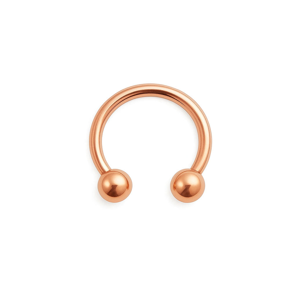 Titan Hufeisenring  Außengewinde PVD Rose Gold