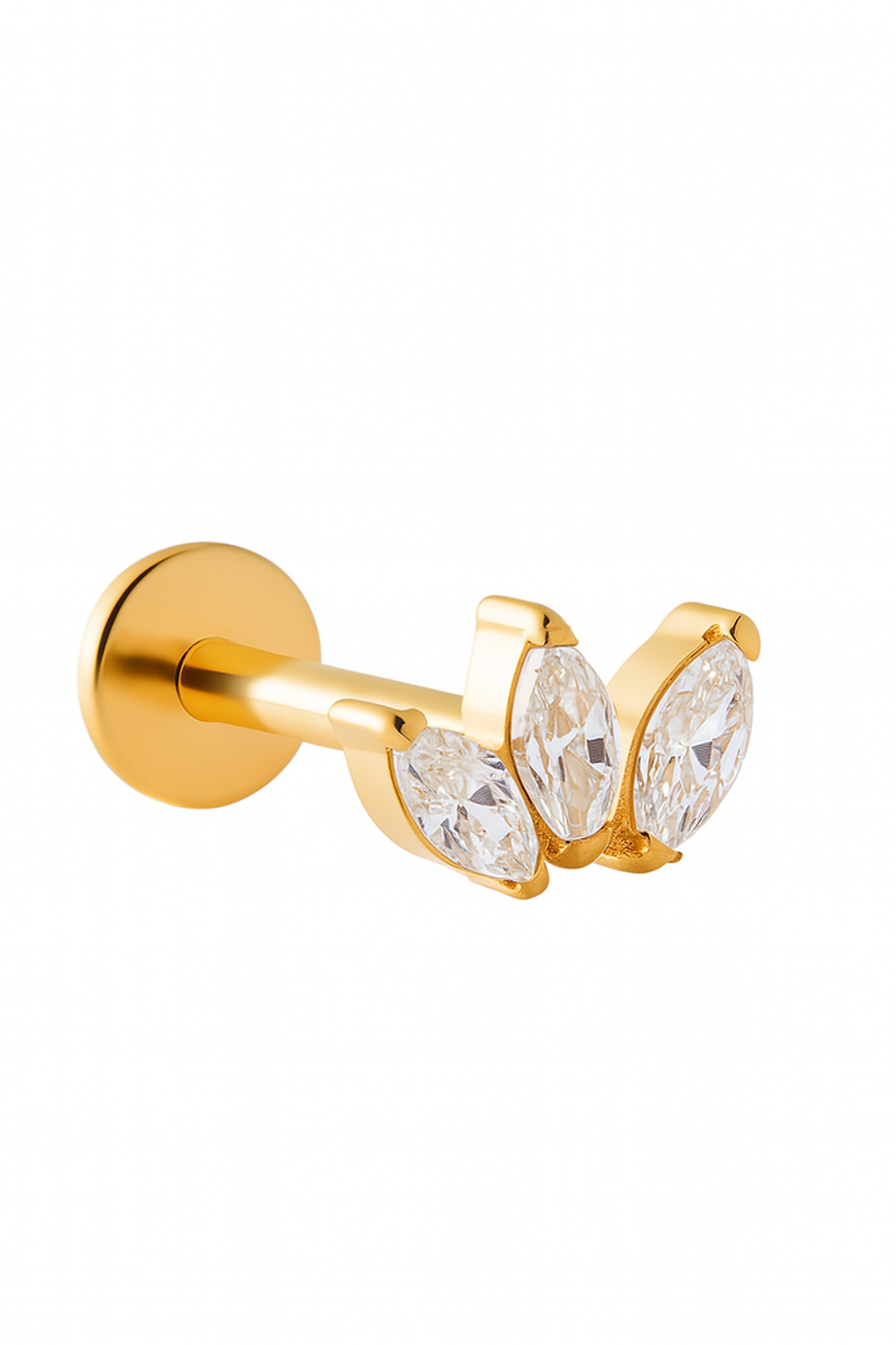 18K Goldlabret mit Naturdiamanten - Marquise
