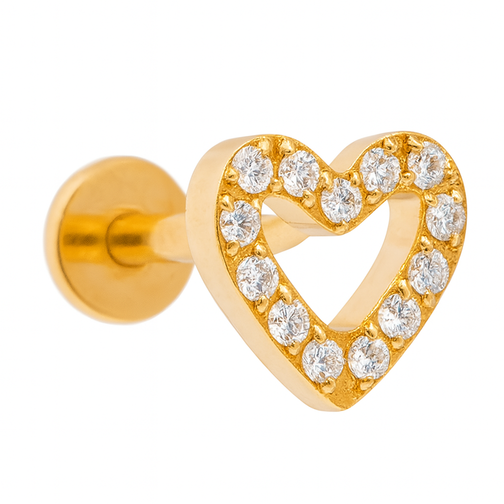 18K Goldlabret mit Naturdiamanten - Herz