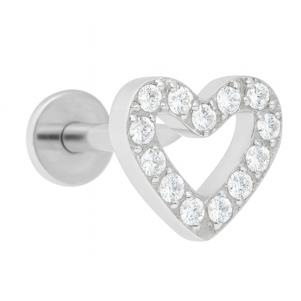 18K Goldlabret mit Naturdiamanten - Herz