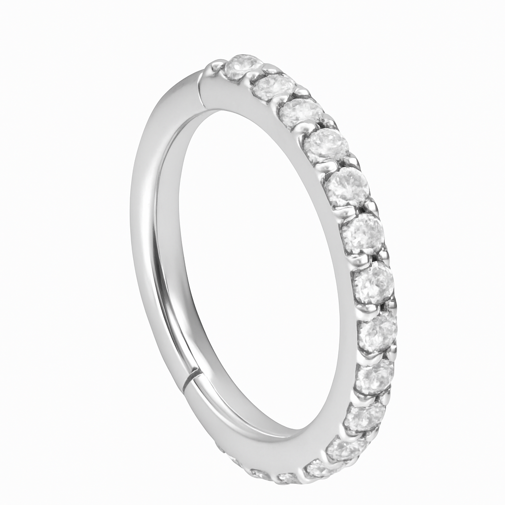 18K  Segmentring mit echten Diamanten