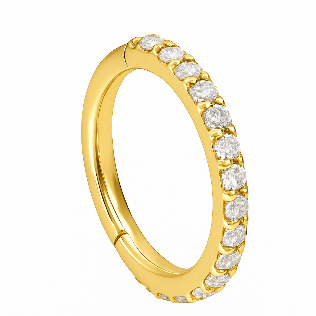 18K  Segmentring mit echten Diamanten