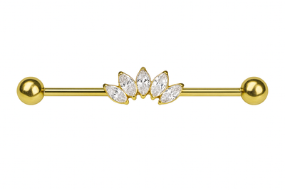 Titan Industrial Barbell Marquise Gold Ohrpiercing | Steel Force