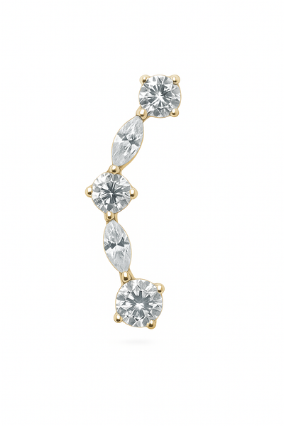 Titan Zirkonia Reihe Aufsatz Silber Piercing | Steel Force