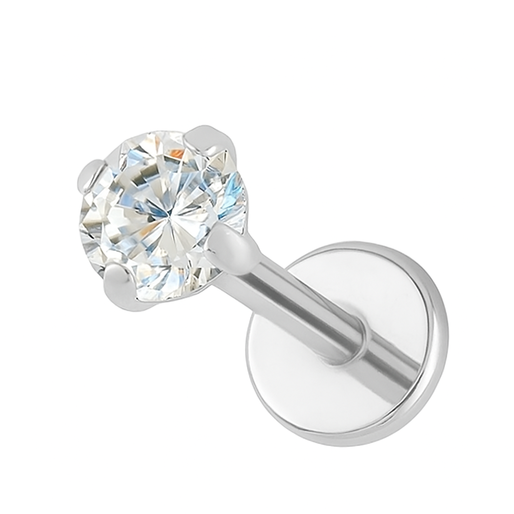 18K Goldlabret mit echtem Diamant gefasst