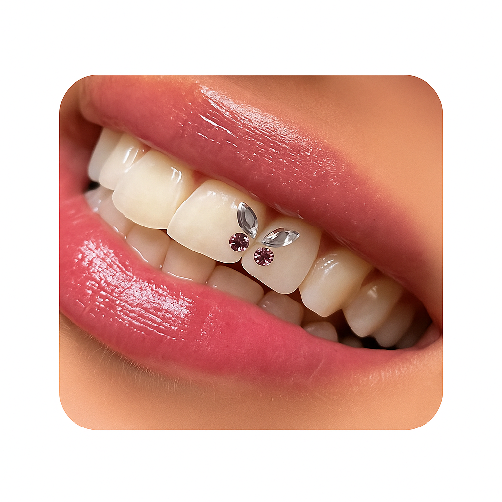 Zahnschmuck Kristall Rund SS5