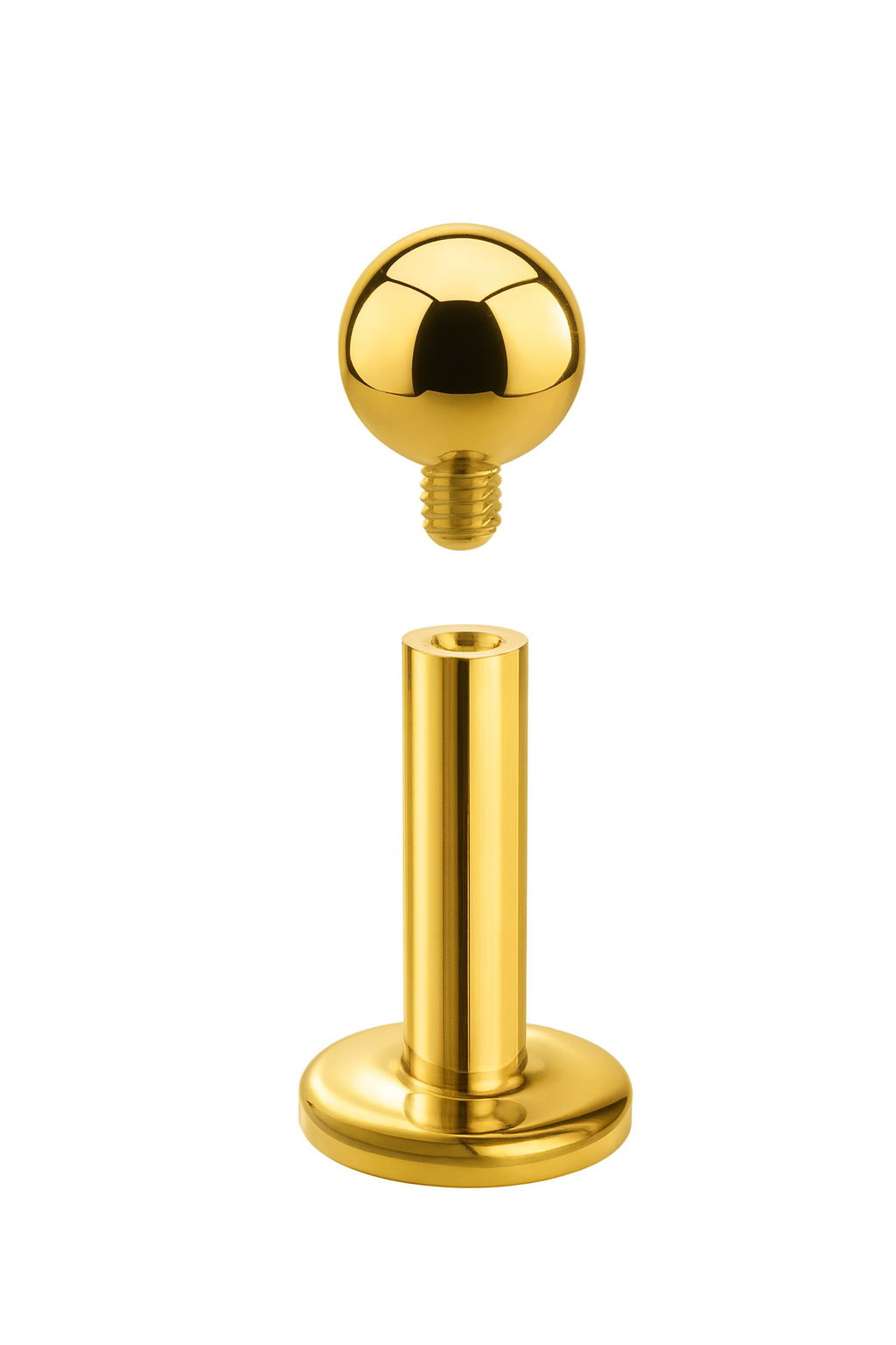 Titan Labret Innengewinde mit Kugel Gold