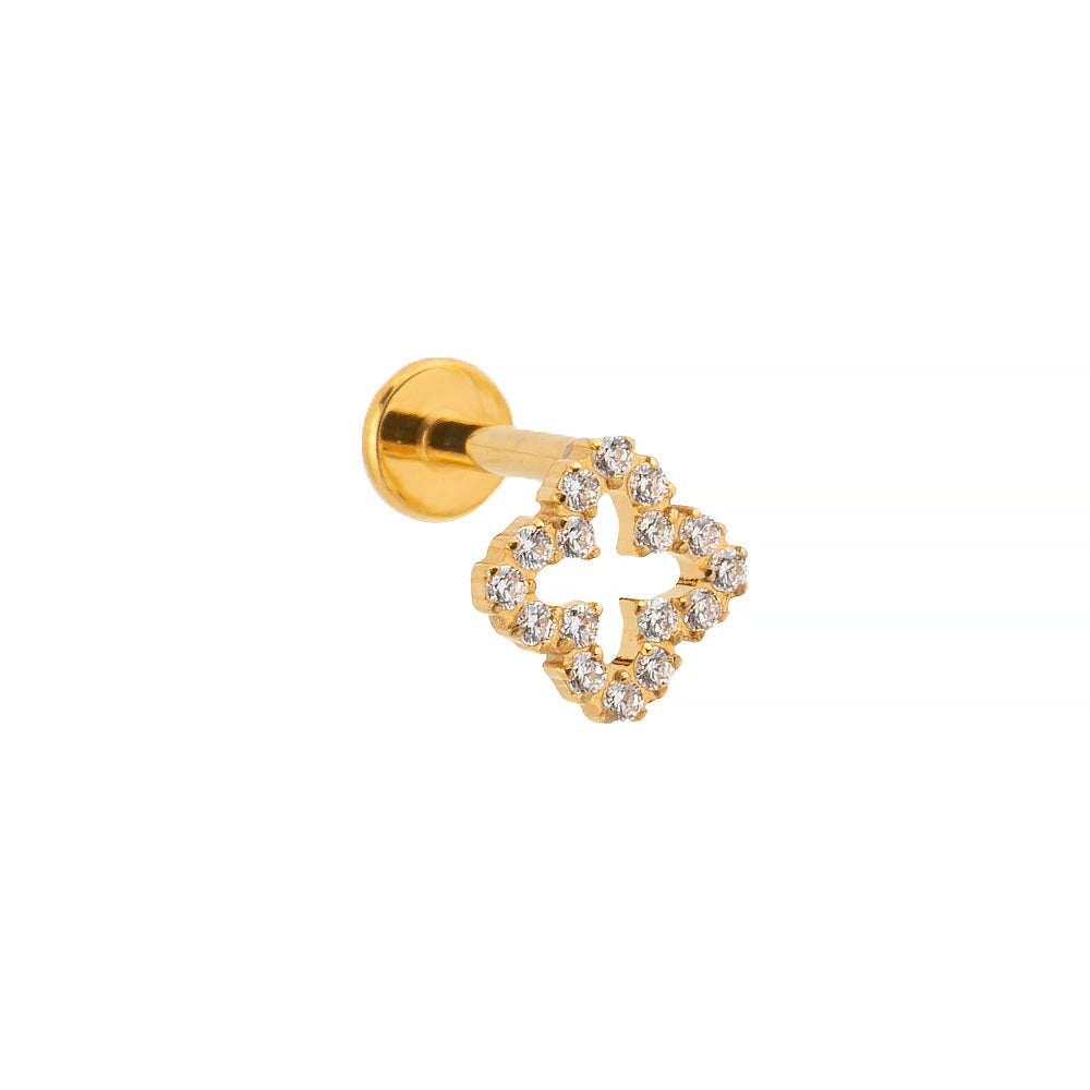 Titan Labret mit Innengewinde Kleeblatt-Design