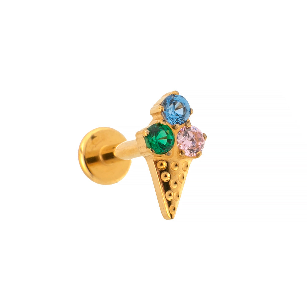 Titan Labret mit Innengewinde Eis