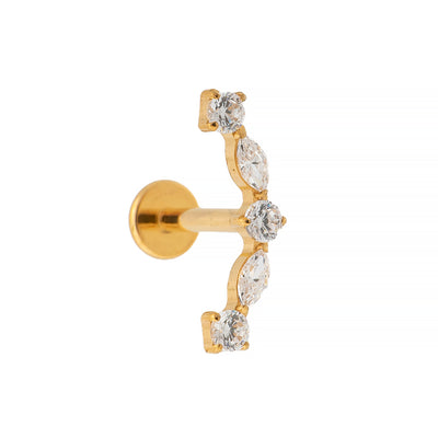 Titan Aufsatz gebogene Zirkonia Reihe Gold | Steel Force