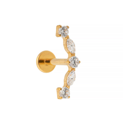 Titan Aufsatz mit gebogener Zirkonia-Reihe