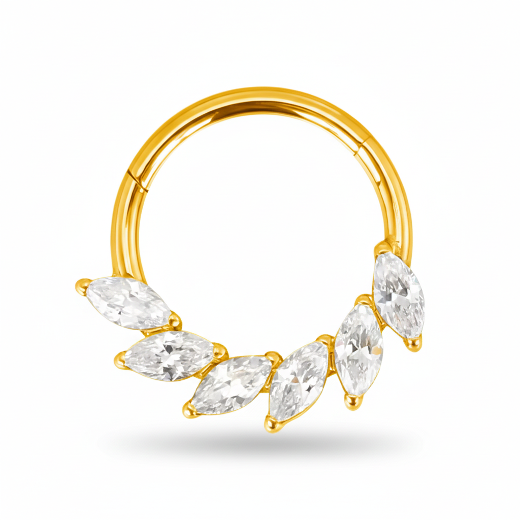 Titan Segmentring Gewebtes Netz Gold Daith | Steel Force