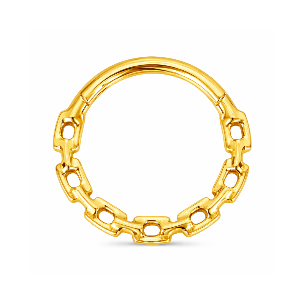 Titan Kette Segmentring Silber Daith Clicker | Steel Force