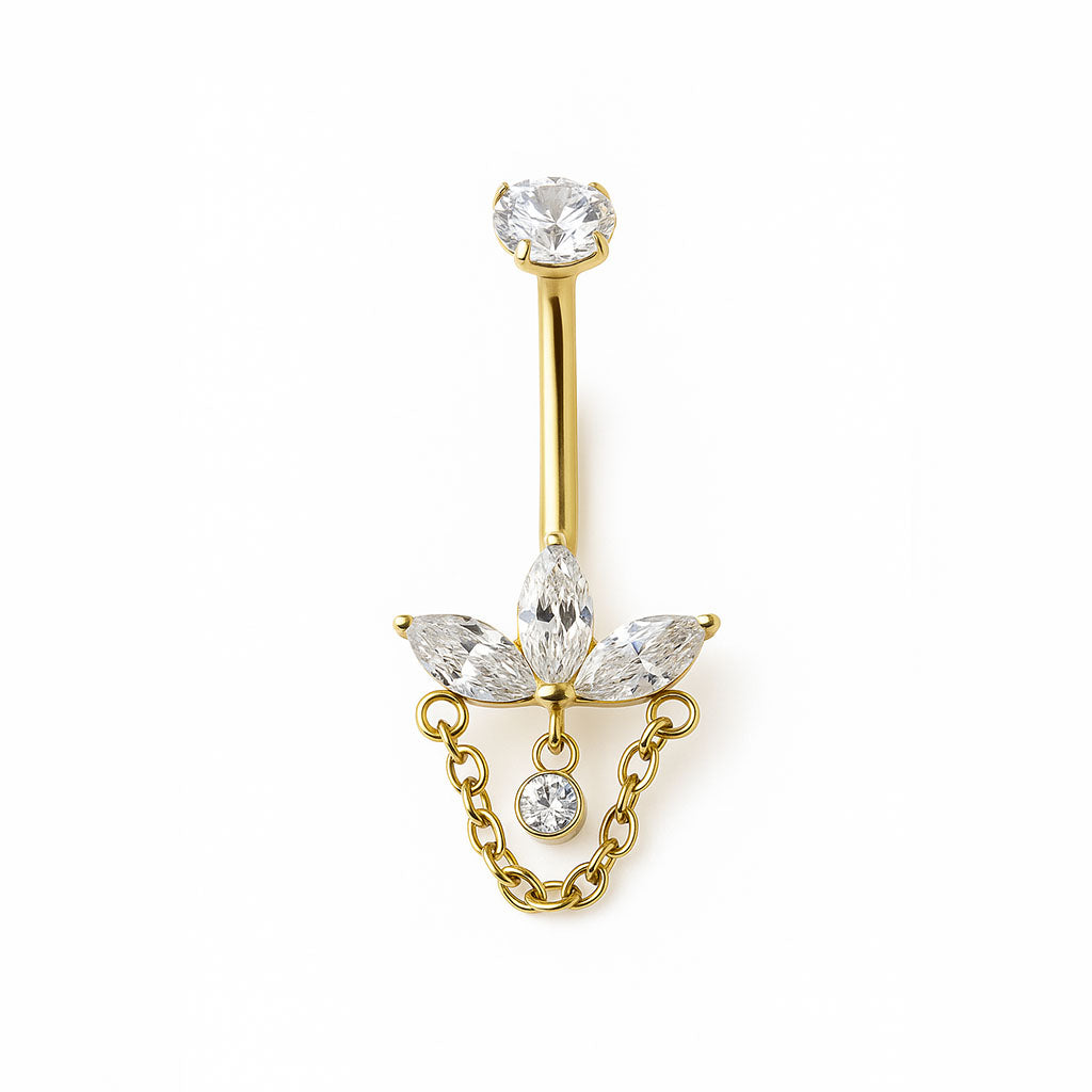 Titan-Bauchnabelpiercing „Marquise Chain“