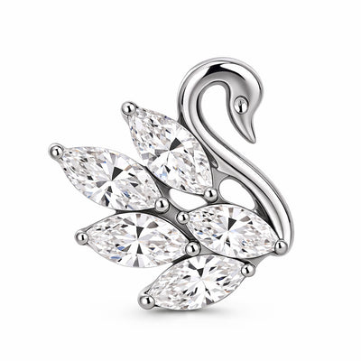 Titan Schwan Aufsatz Silber Helix Tragus | Steel Force